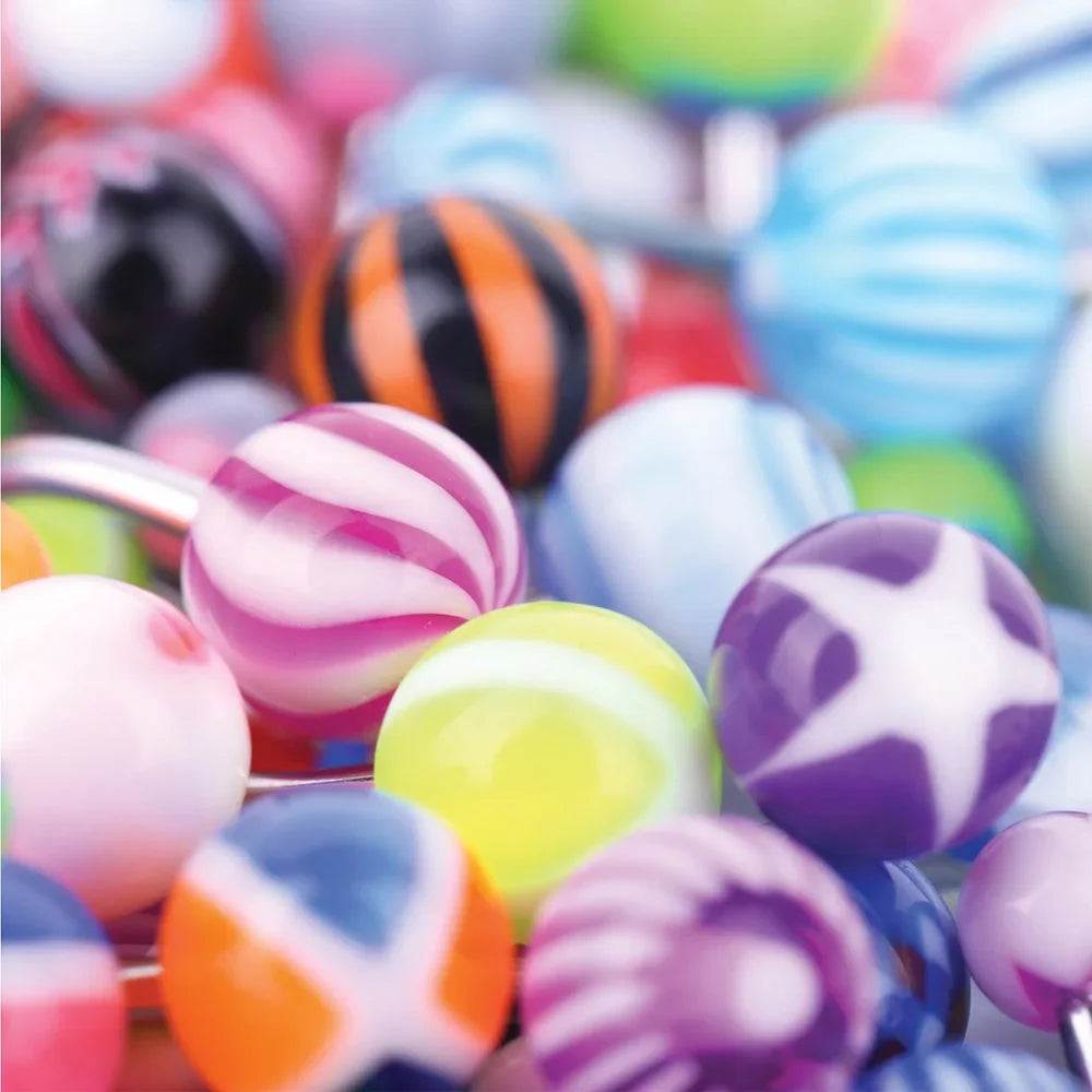 Fashion Mix Color Acrylic Stainless Steel Belly Button Piercing for Women Girls 30/50PC Navel Ombligo Piercing Body Jewelry