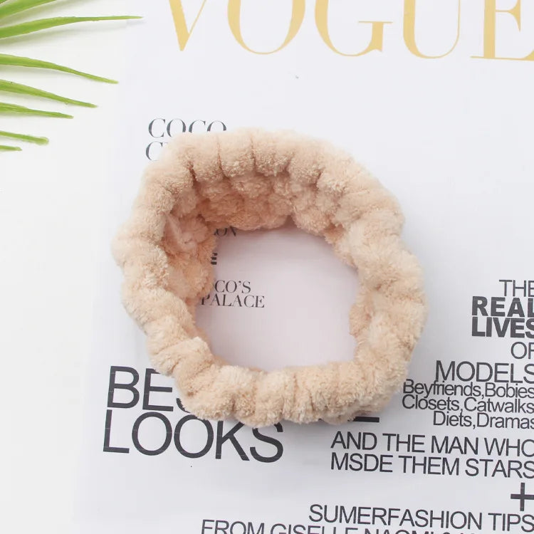 Face Wash Headband Makeup Single Circle Coral Velvet Hair Cover Sports Yoga Hair Accessory For Women C