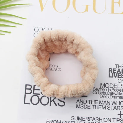 Face Wash Headband Makeup Single Circle Coral Velvet Hair Cover Sports Yoga Hair Accessory For Women C
