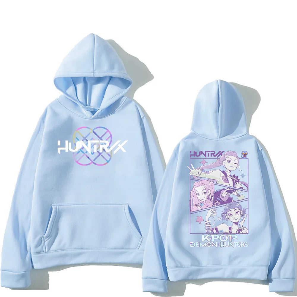 Kpop Demon Hunters Hoodies K-pop Cartoon Printed Sweatshirt Fashion Versatile Streetwear For Women Men Oversized Pullovers