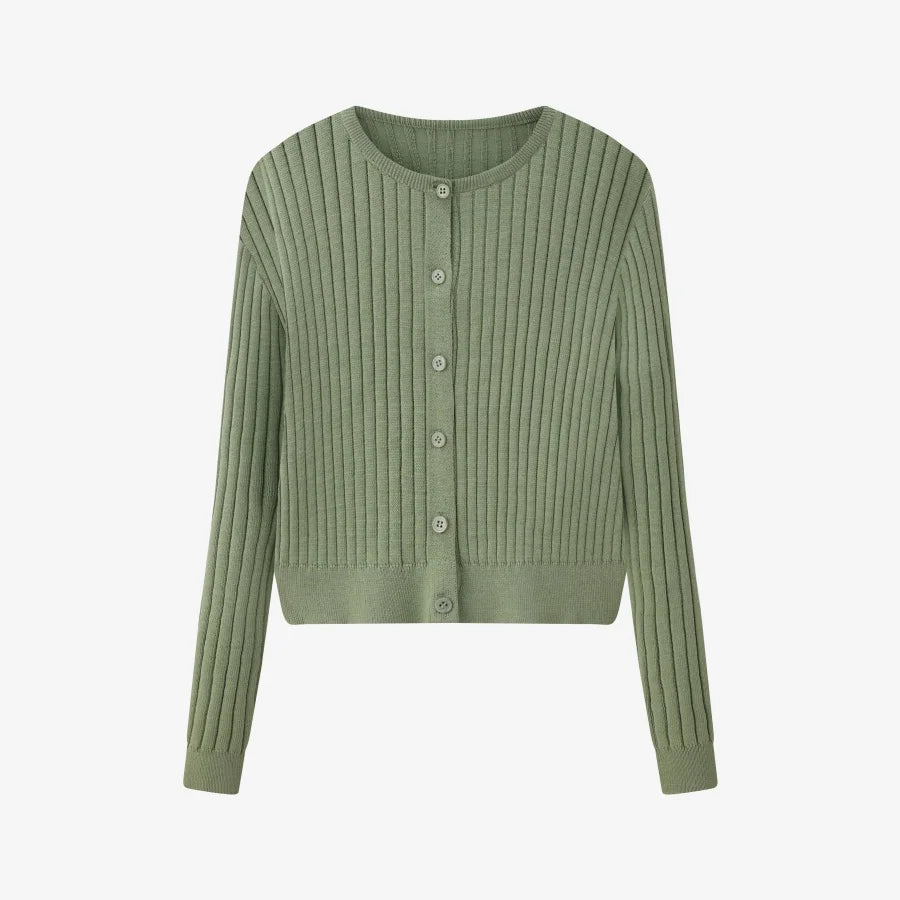 AS 2025 spring summer linen shirt + dress collection high quality print linen and knitting cardigan woman outfit Green knitted Cardi