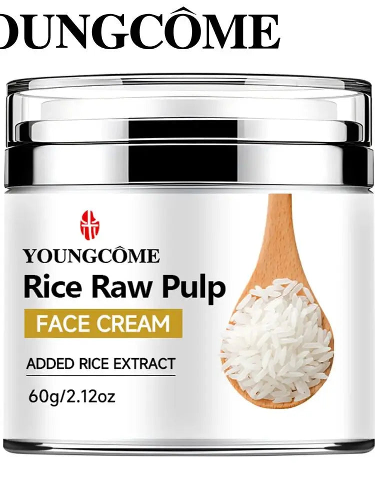 Rice Pulp Cream Hydrating and Nourishing Moisturizer Soothes,Anti Aging Remove Wrinkles Firming Pores Removing Acne Whitening
