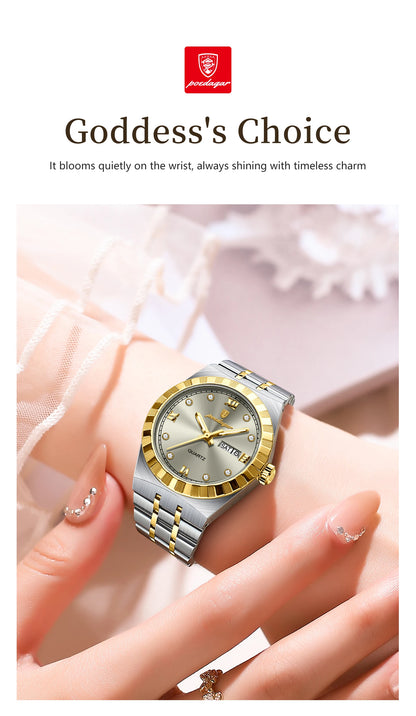 POEDAGAR Luxury Original Ladies Watch Luminous Waterproof Week Date Woman Wristwatch Stainless Steel Women Quartz Watches Female