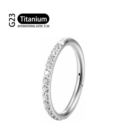 G23 Titanium Earrings Hoop Round Tragus Cartilage Helix Daith Lip Hinged Clicker Segment Ear Nose Ring Body Piercing Jewelry Badiee Stylez