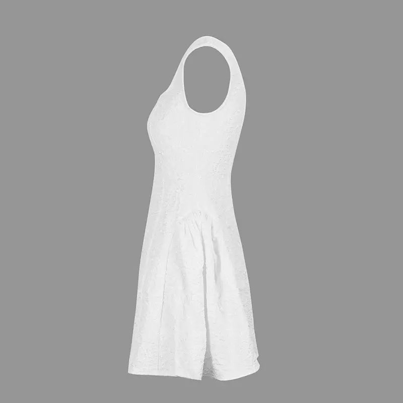 Women's Dresses Summer Streetwear Fashion New Tank Sleeve A-Line Dress Solid Sexy Club Party Female Backless Dresses Clothing