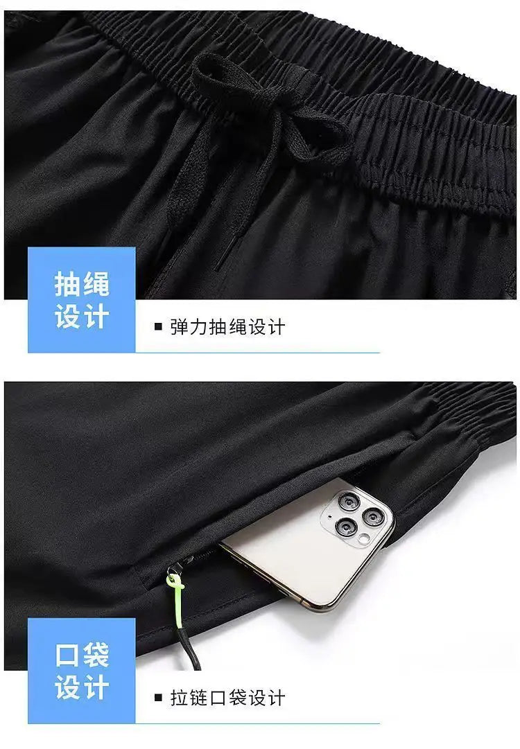 Ice Silk Beach Shorts Men Gym Casual Shorts Quick Dry Sweatpants Running Sports Short Pants Breathable Fitness Jogging Shorts Badiee Stylez