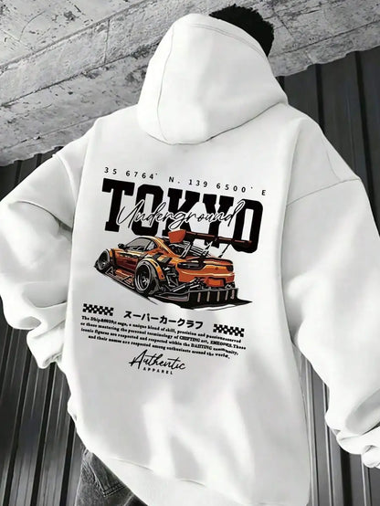 Vintage Mens Casual Car Print Hoodies Women Grunge Y2k Sweatshirt Oversized Hoodie Tops Streetwear Goth Casual Women Clothing