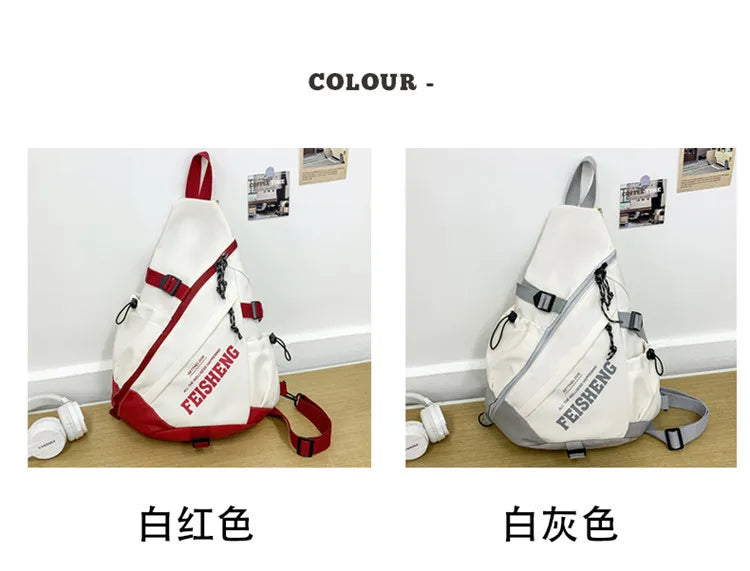 New Y2k Portable Light Nylon Crossbody Bag Trendy Rucksack Travel Shoulder Bag Casual knapsack Outdoor Sports Unisex Chest Packs