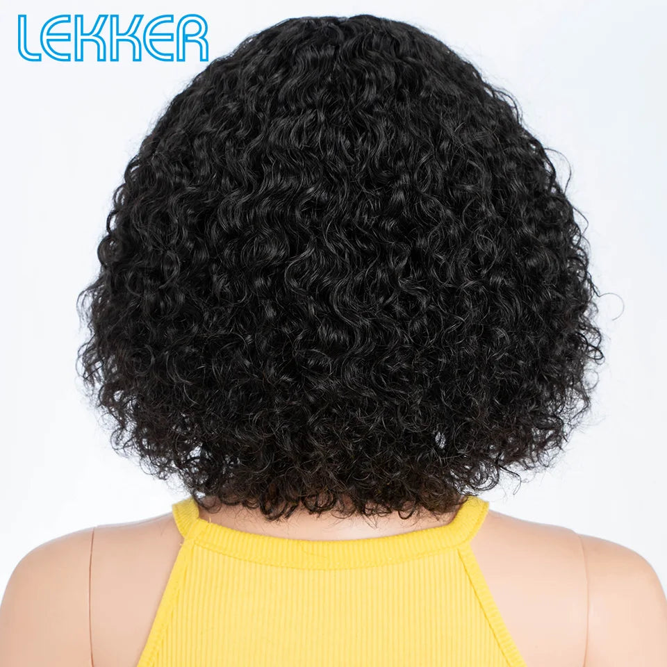 Lekker Colored Short Pixie Afro Kinky Curly Bob 100% Human Hair Wigs For Women Brazilian Remy Hair Ombre Brown Clearance Ginger Badiee Stylez