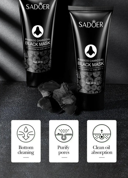 Blackhead Remover Mask Bamboo Charcoal Shrink Pores Acne Black Head Removal Cream Nose Cleansing Black Peel Off Masks Skin Care