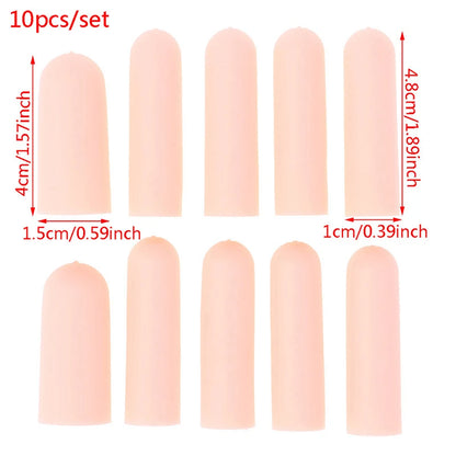 10 Pcs Silicone Finger Cot Gel Finger Protector Fingers Brace Support Gloves For Feneral toe / finger protection Nude