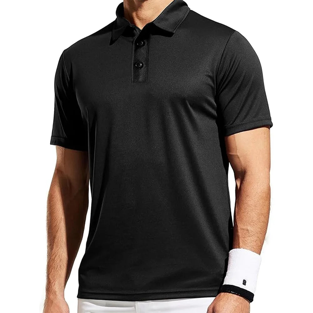Men's Trendy Polo Shirt - Breathable Solid Color Casual Tee for Effortless Summer Style