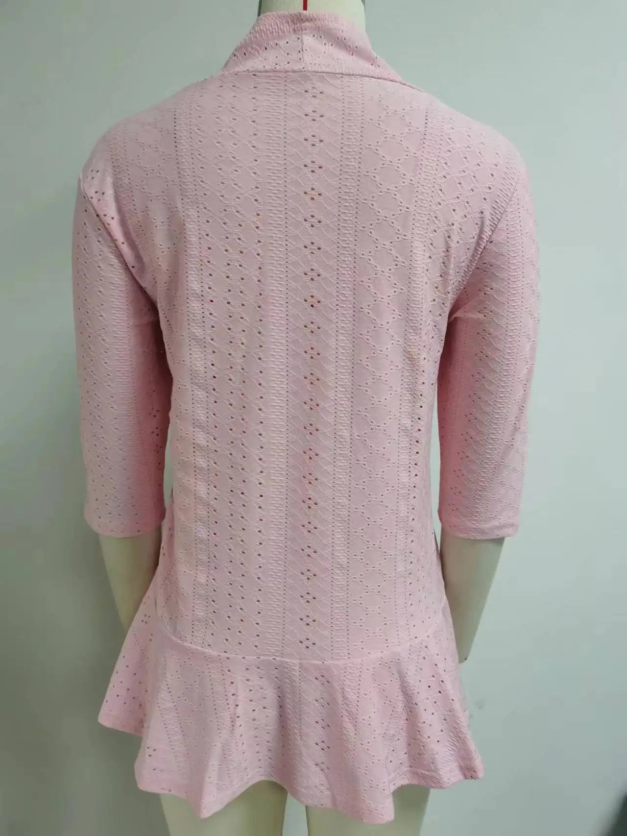 2024 Summer Fashion Ladies Hollow Out Cardigan Boho Tops Women Beach Outwear Casual Three Quarter Sleeve Sunscreen Shirt