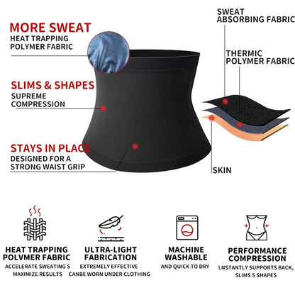 Men‘s Abdomen Reducer Sauna Body Shaper Fitness Sweat Trimmer Belt Waist Trainer Belly Slimming Shapewear Waist Trainer Corset