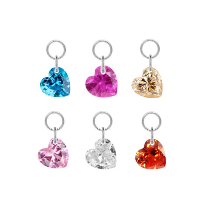 Hot Sale G23 Titanium Hinged Segment Ring Colored Zircon/Tourmaline/Corundum Drop Attachment Charms Piercing Body Jewelry