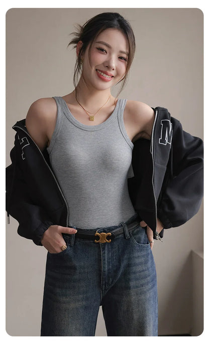 2025 Summer Women Strappy Tank Top Built-in Bra Seamless Wirefree Push Up Y2K Fashion Tube Top Innerwear Outerwear Hot Selling