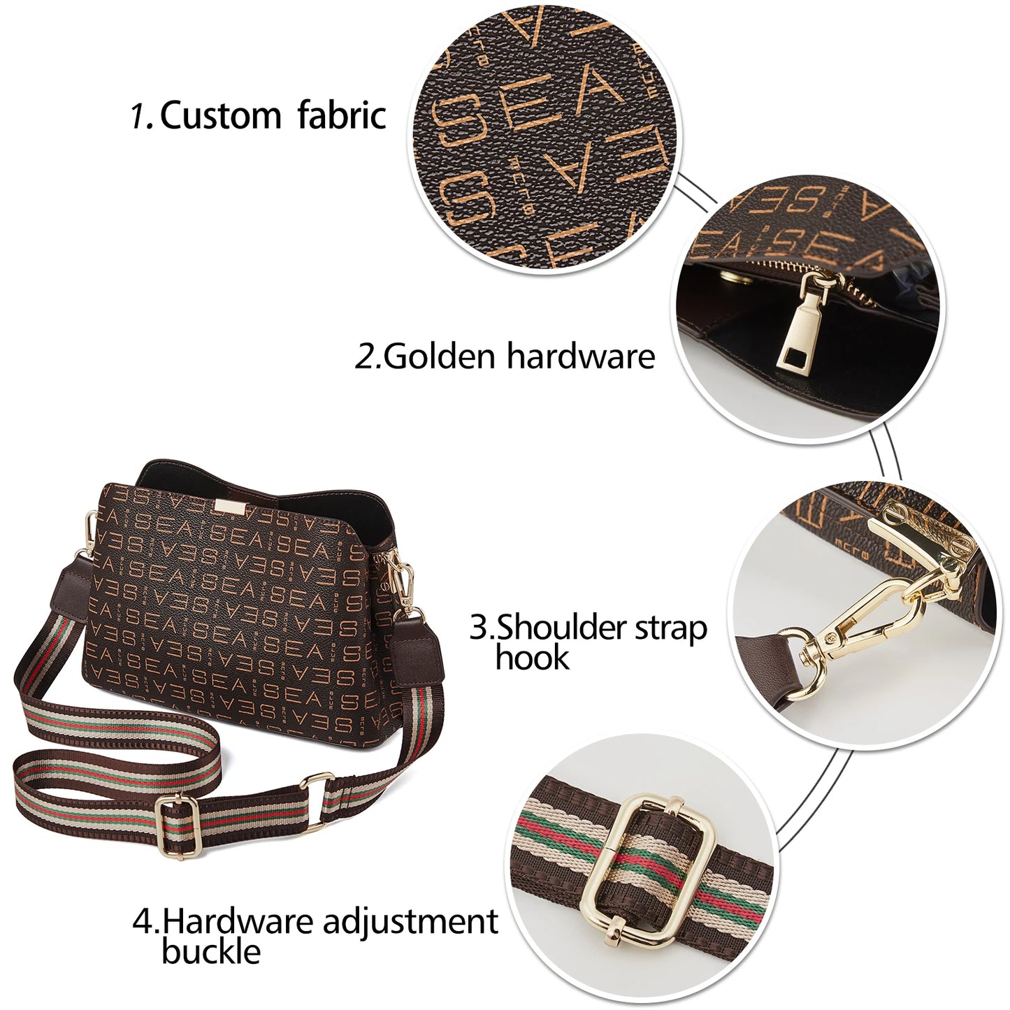 FOXER Monogram Women Shoulder Tote Bag 2025 Fashion Commuter Female Large Crossbody Purse for Mom