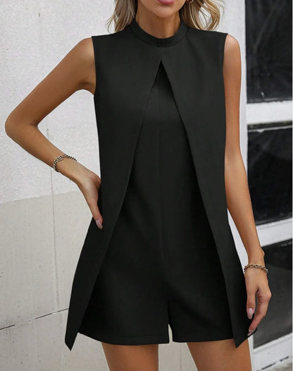 Summer Jumpsuit Women Fashion Solid O Neck Sleeveless Chic Playsuit Elegant Clothes Female Casual Jumpsuits Badiee Stylez