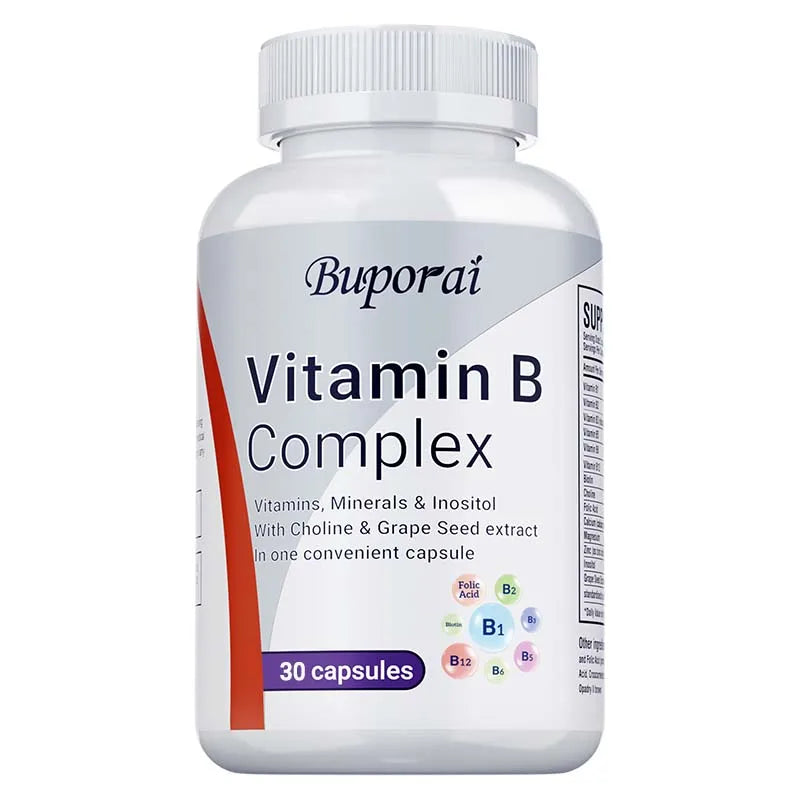 Vitamin B Complex - Supports The Immune System, Promotes Brain and Nervous System Health, and Helps Maintain A Healthy Mood 30 Capsules