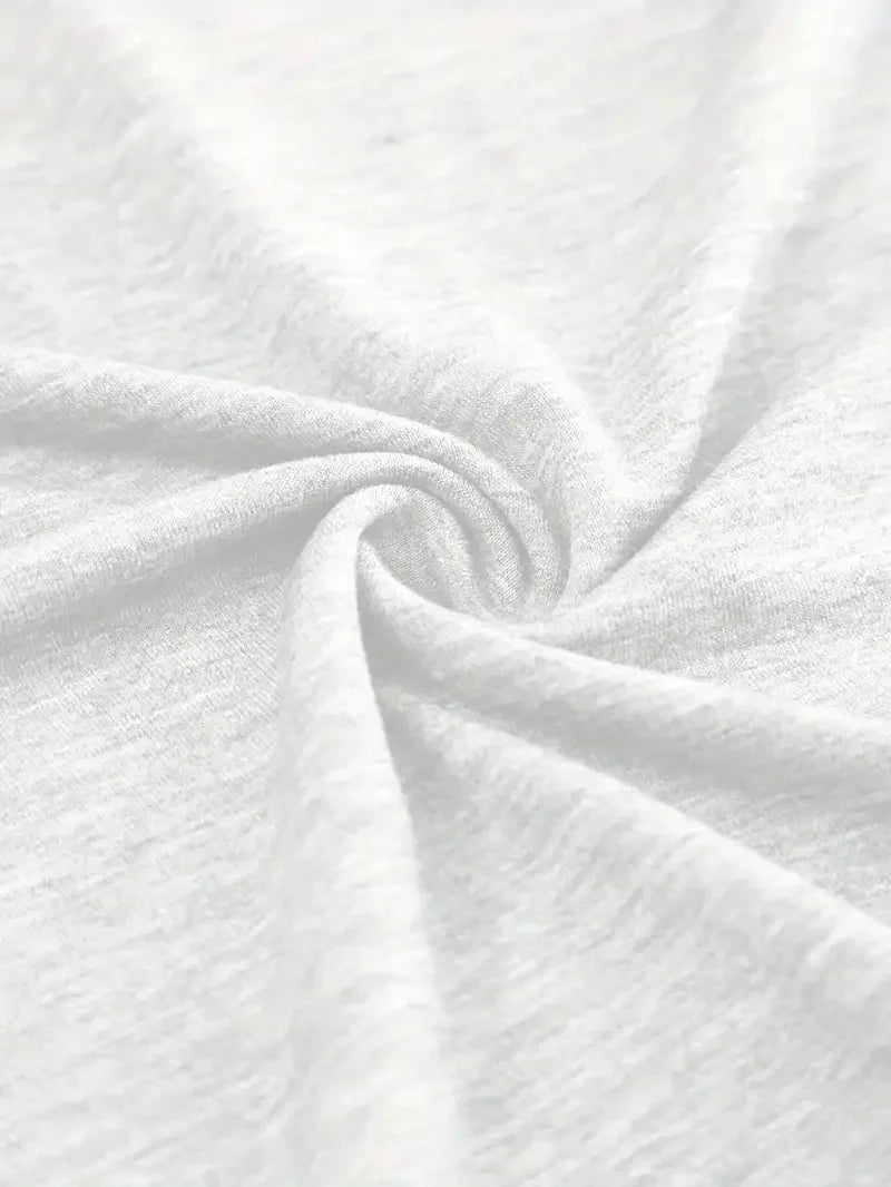 Plus Size Women's Casual Short-Sleeve Round Neck T-Shirt - White Geometric Ladybug & Daisy Print