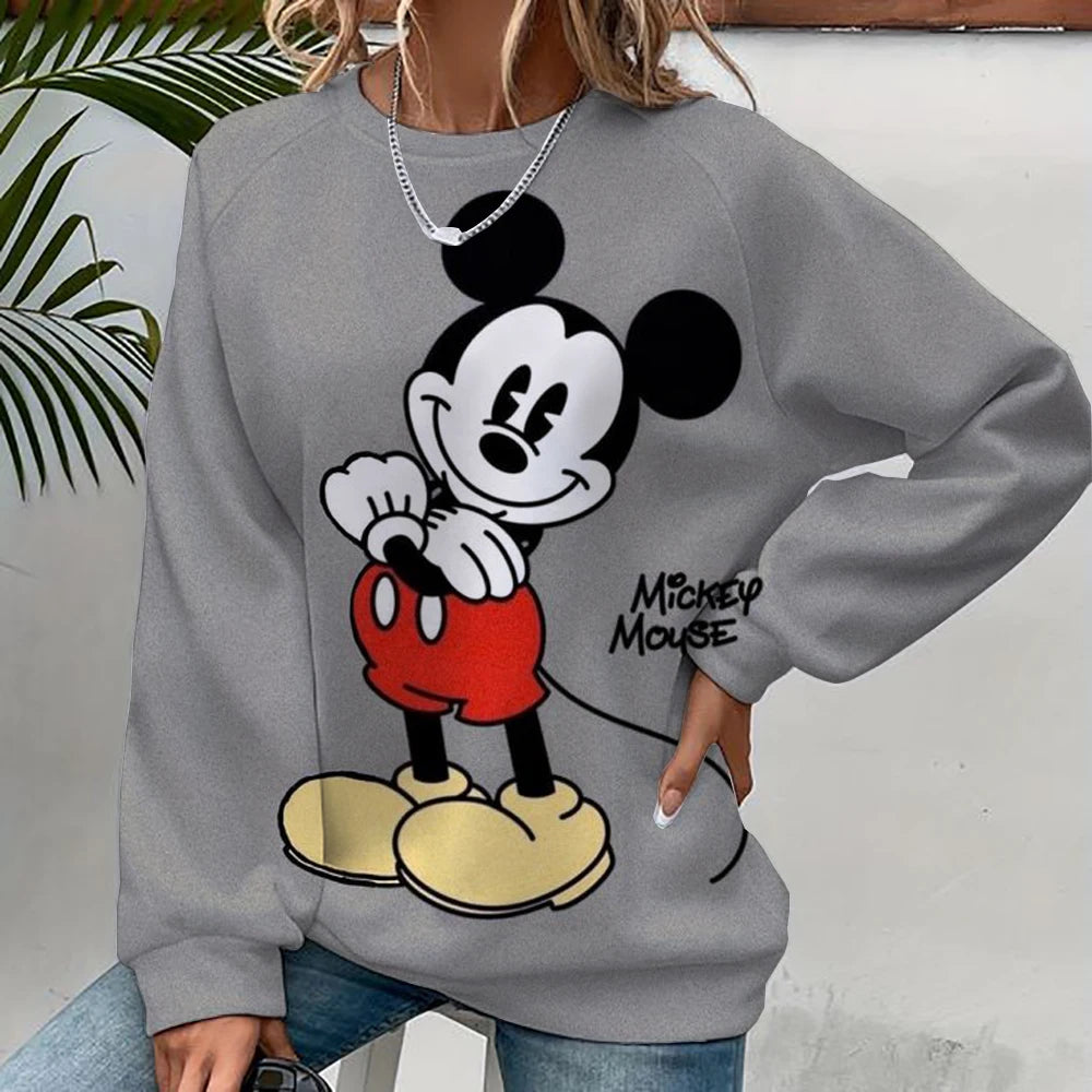 Mickey Mouse Print Women Hoodies Sweatshirts Streetwear Cute Oversized Hoodies Pullover Cropped Hoodies Females Y2k ANZ5JZ0197