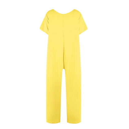 jumpsuit women Fashion Casual Short Sleeve Jumpsuits Loose and comfortable Pullover bodysuit With Pockets trend monos largos Badiee Stylez