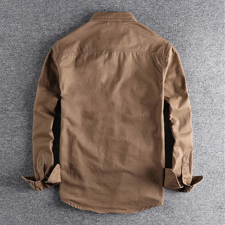 Fashion Wash n-style uniform long-sleeved shirt men's double pockets casual youth jacket thin coat