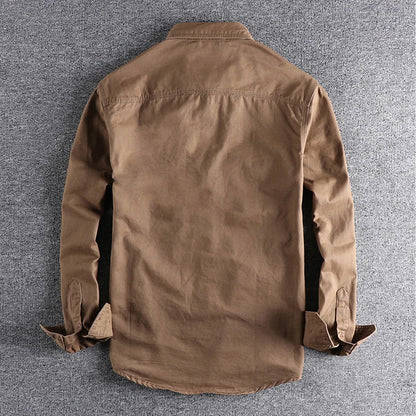 Fashion Wash n-style uniform long-sleeved shirt men's double pockets casual youth jacket thin coat
