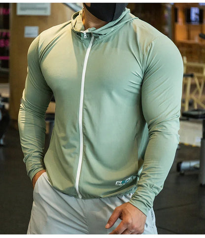 2023 new Men's Jacket Zip Hoodie Long Sleeve T-shirts Gym Sports Clothing Running Male Coat Jackets For Men Hooded Sweatshirts