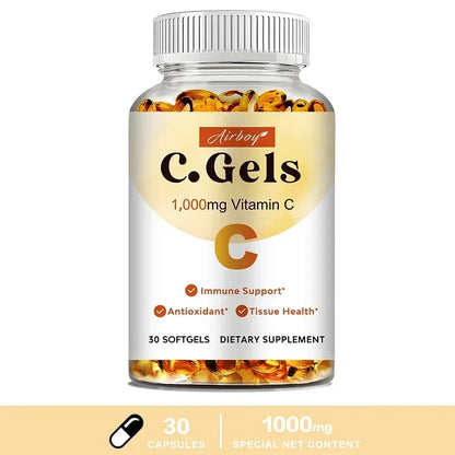 Vitamin C Softgels - Improve Immunity, Promote Nutrient Absorption, Anti-oxidation 30 Capsules