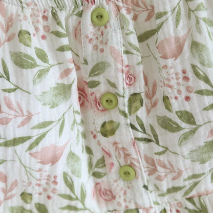 2025 Japanese Summer New Women's Pajama Set 100% Cotton Crepe Cloth Ladies Suspender+Shorts Two Piece Home Furnishing Set