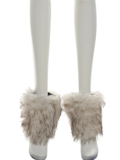 Nibber Autumn Trend Sexy Junpsuits+Furry Foot Cover Woman Low-Neck Full Sleeve Skinny Peach Hip Midnight Party Fashion Clubwear Badiee Stylez