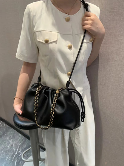 Brand Design Fashion High-grade Texture Leather Cloud Bag Luxury Ladies High Quality Cowhide Shoulder Crossbody Bags For Women