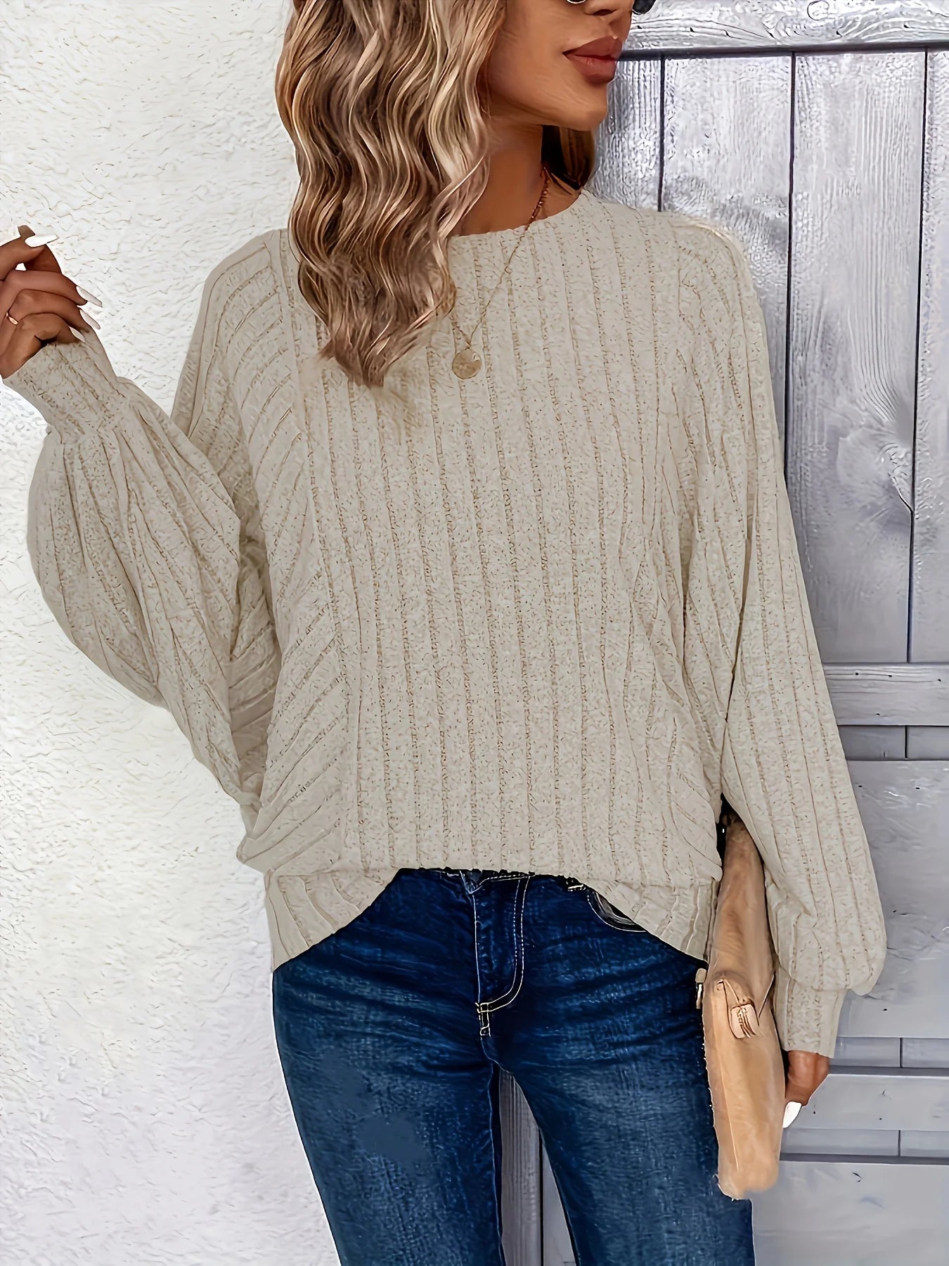 Women's plus size top spring chic and elegant top suitable for casual women's fashionable top Khaki