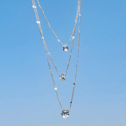 Trendy Zircon Pendant Necklace For Women Multilayer Chain Choker Fashion Female Party Shiny Jewelry Gift Badiee Stylez