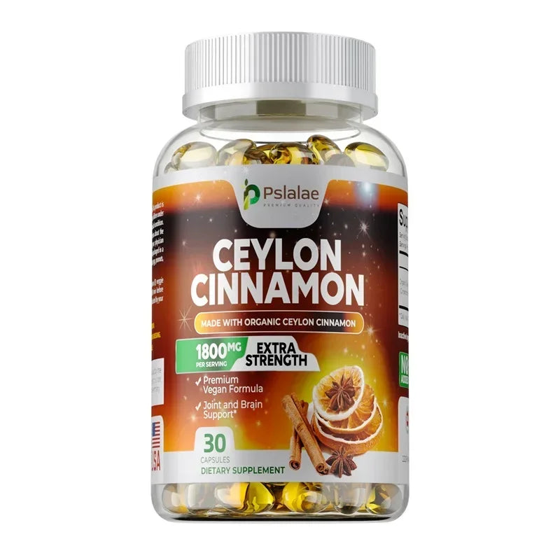 Ceylon Cinnamon - Supports Healthy Circulation, for Heart, Joint & Brain Health, Boosts Immunity, Improves Energy Levels 30 Capsules