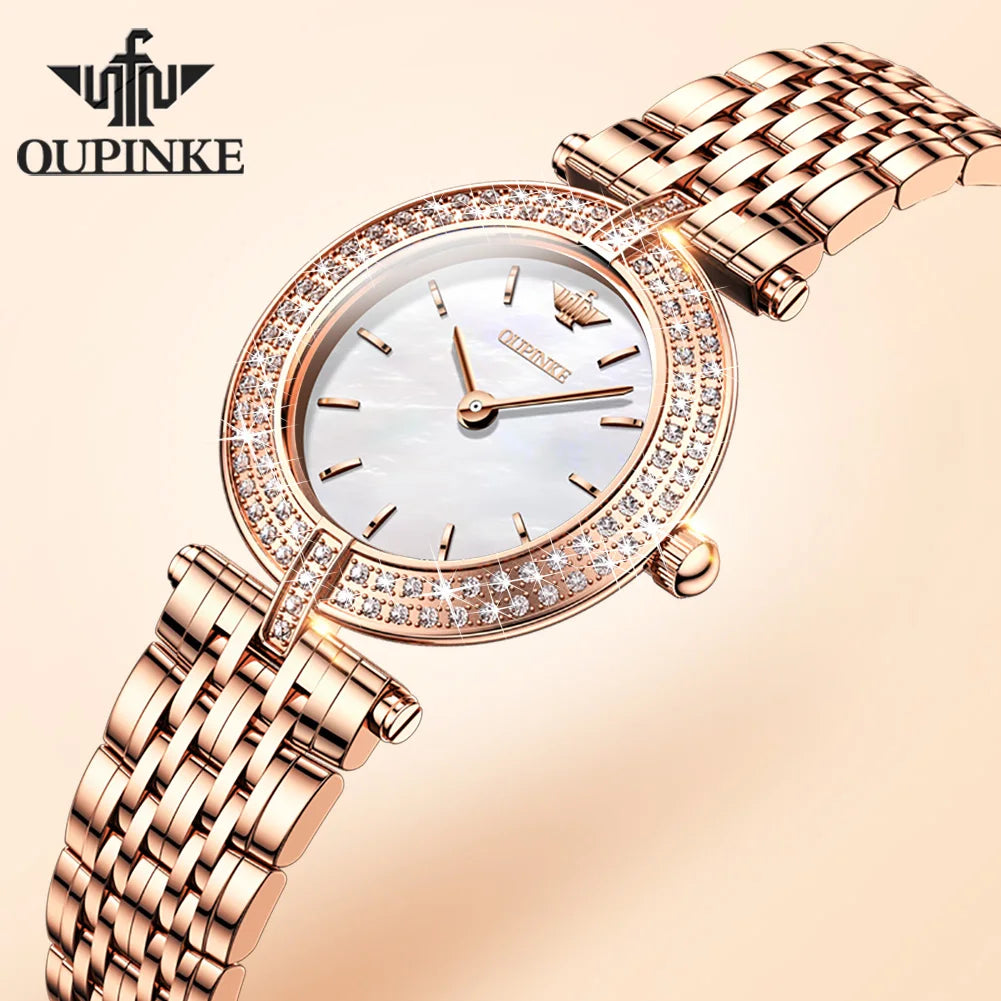 OUPINKE 3191 Luxury Elegant Womens Watches Automatic Mechanical Watch Waterproof Luminous Bracelet Set Gifts Reloj Promotion White CHINA