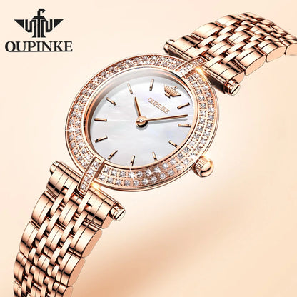 OUPINKE 3191 Luxury Elegant Womens Watches Automatic Mechanical Watch Waterproof Luminous Bracelet Set Gifts Reloj Promotion White CHINA
