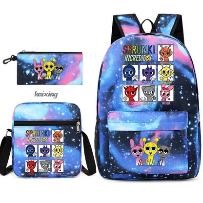 Hot Backpacks New Sprunki Students 3 PCS Set School Bag Teen Girl Boy Back To School Gift Leisure Mochila Teens Travel Bags Picture Color 6 16 inch
