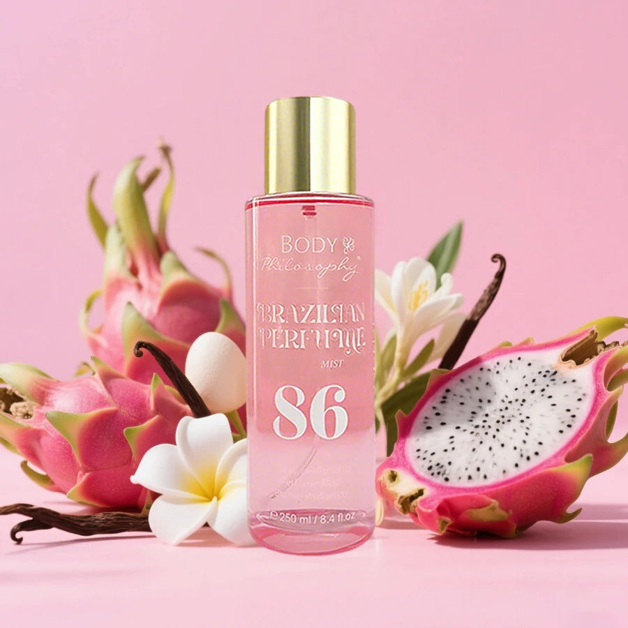 Women's Brazilian Perfume, 250ml Body & Hair Mist, Vanilla Uplifting Fragrance, Long Lasting Floral Fruity Gourmand Scent Spray - Badiee Stylez
