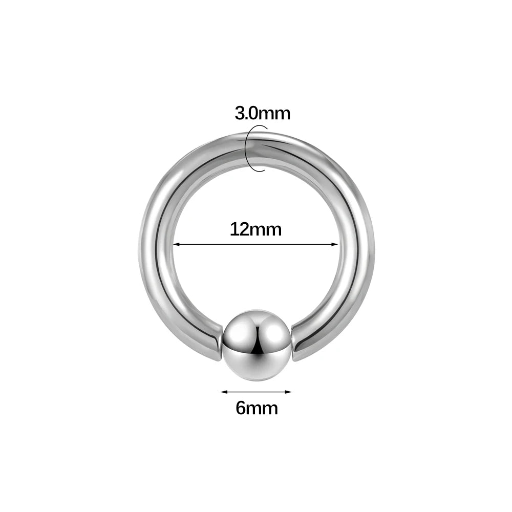 ASTM F136 Titanium PIERC Hinged Segment Hoop Earrings Large size Nose Rings 10G-6G 2.5mm-4mm Seamless Labret Lip Body Piercing 3.0x12x6mm