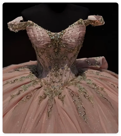 FURSTENBERG Baby Pink 15 Years Quinceneara Dress Bow Bead Cape Formal Party Dress 15 year old quinceanera dresses Customized Badiee Stylez