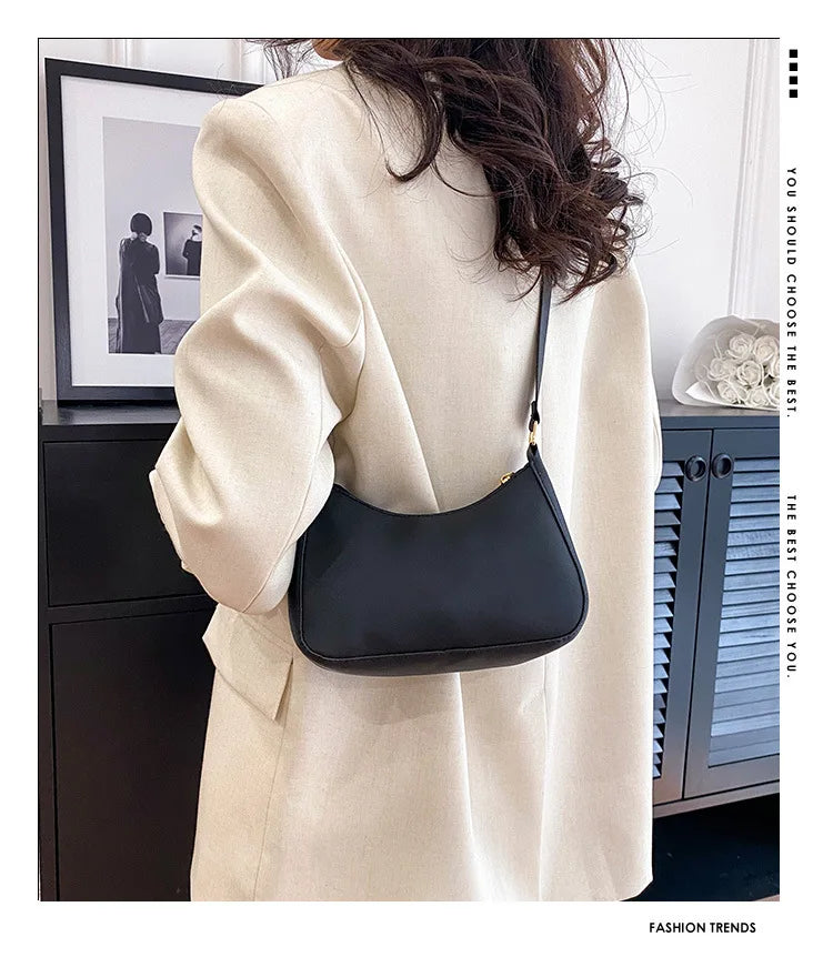 Mini Fashion Female Underarm Shopping Bag Retro Casual Women Totes Shoulder Bags Female Leather Solid Color Handbag for Women