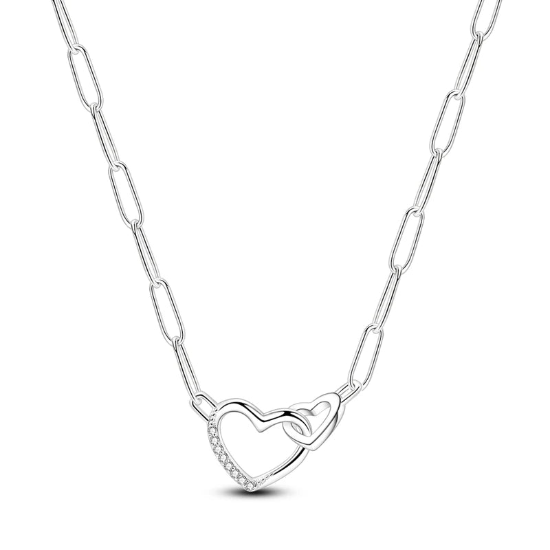 Original 925 Sterling Silver Necklace For Women Class Style Heart Shape Romantic Style High Quality Women Necklace Jewelry Gift KTN057