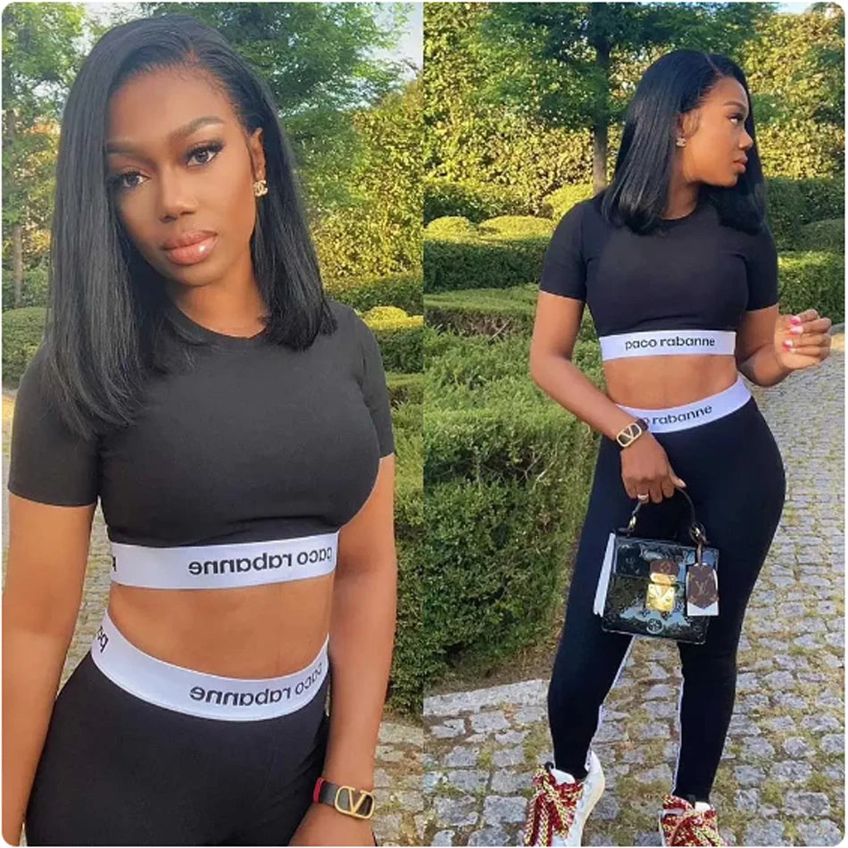 Bone Straight Short Bob Wigs 100% Human Hair Wigs Wear and Go Glueless Lace Front Wig Brazilian Lace Front Human Hair Wigs 180%
