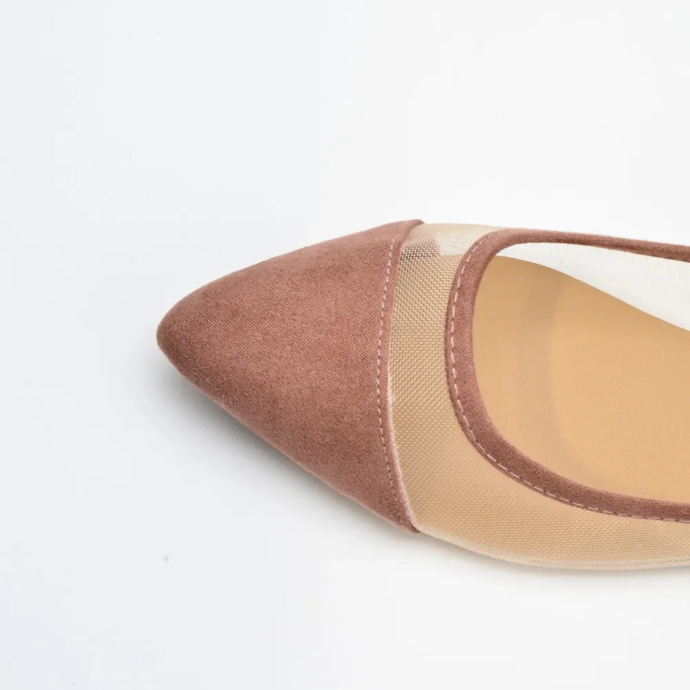 Women's Casual Sandals Pointed Spliced Flat Shoes for Women's Daily Shallow Mouth Fashion Mesh Shoes Single Shoe Women Shoes