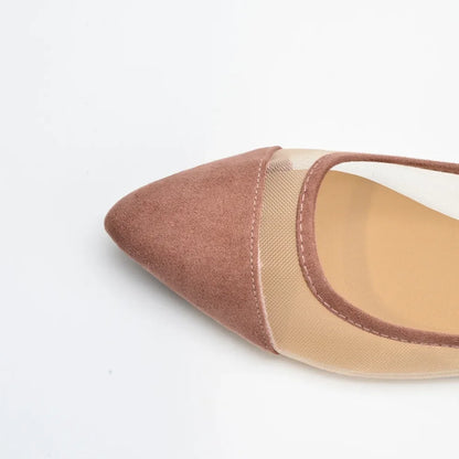 Women's Casual Sandals Pointed Spliced Flat Shoes for Women's Daily Shallow Mouth Fashion Mesh Shoes Single Shoe Women Shoes