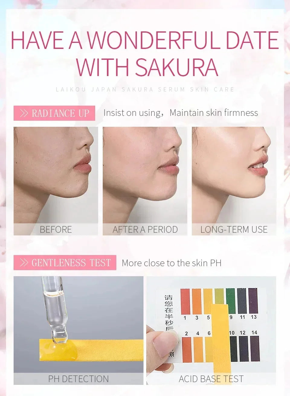 Sakura Whitening Face Serum Fade Fine Lines Anti Aging Tighten Pores Improve Melanin Pigment Dull Moisturizer Brighten Skin Care