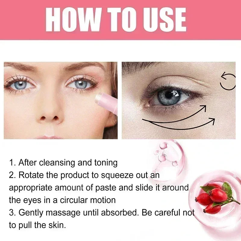 Women Extra Renewing Rosehip Eye Cream For Face Lifting Moisturizing Balm Stick Anti-Puffiness Remove Dark Circle Eye Care
