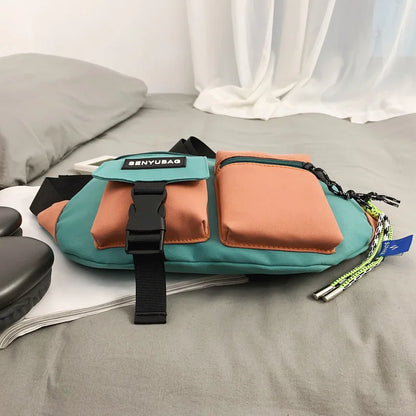 Women Waist Bag Casual Nylon Fanny Packs Banana Bags Street Hip Hop Waist Packs Unisex Chest Pack Travel Shoulder Crossbody Bags